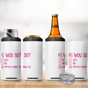 30th Birthday Gifts For Women 4 in 1 Can Cooler Tumbler Funny Is You 30 Year Old 1996 Birthday Gift Wife Girlfriend