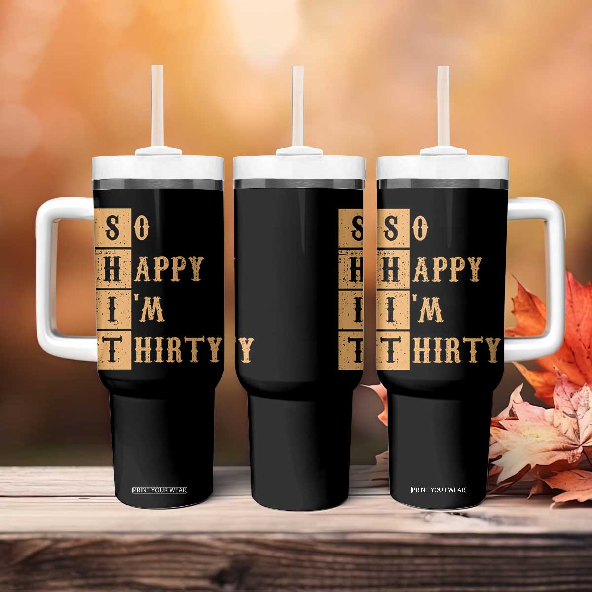Funny 30th Birthday Gifts Tumbler With Handle So Happy Im Thirty 1996 30 Year Olds TB10 Print Your Wear