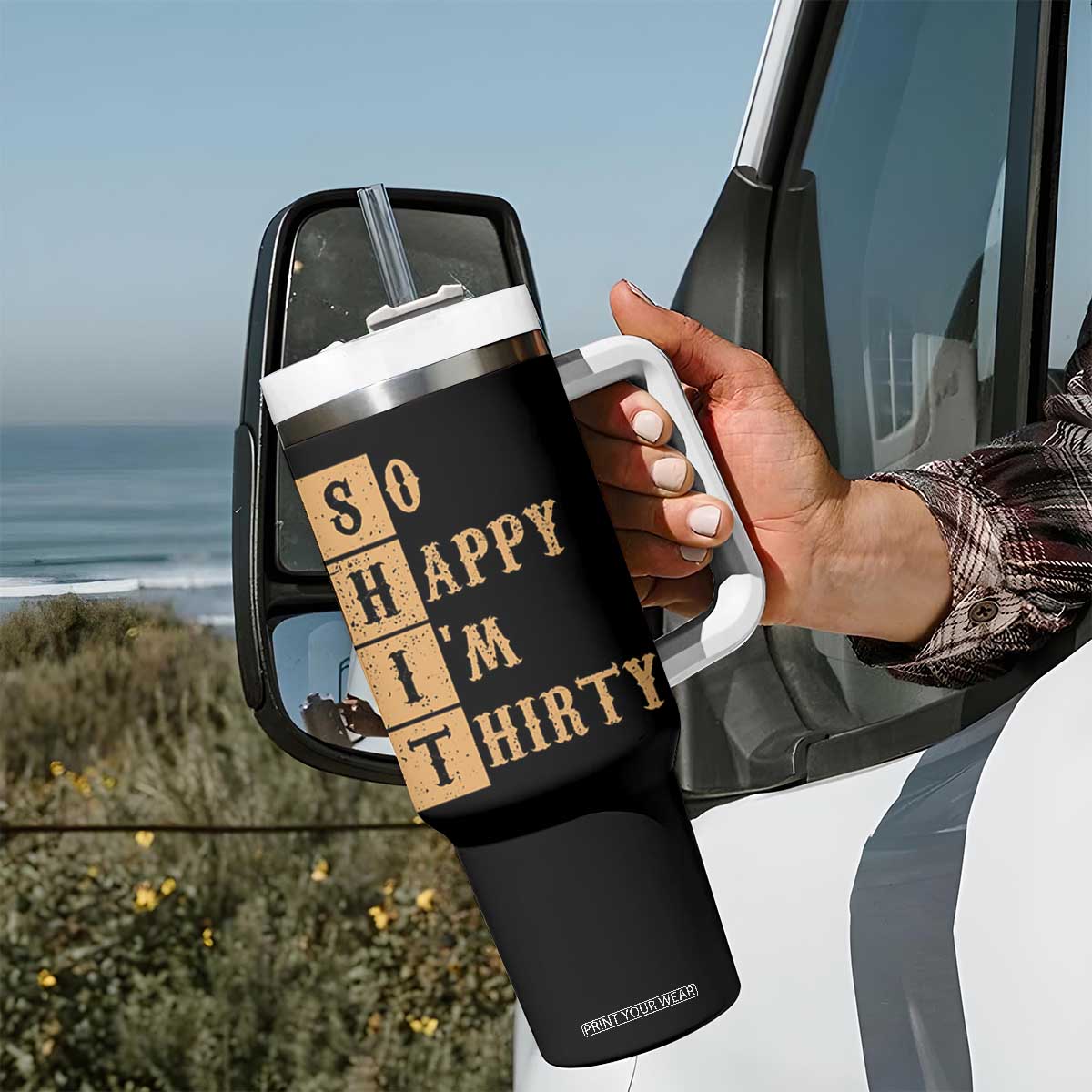 Funny 30th Birthday Gifts Tumbler With Handle So Happy Im Thirty 1996 30 Year Olds TB10 Print Your Wear