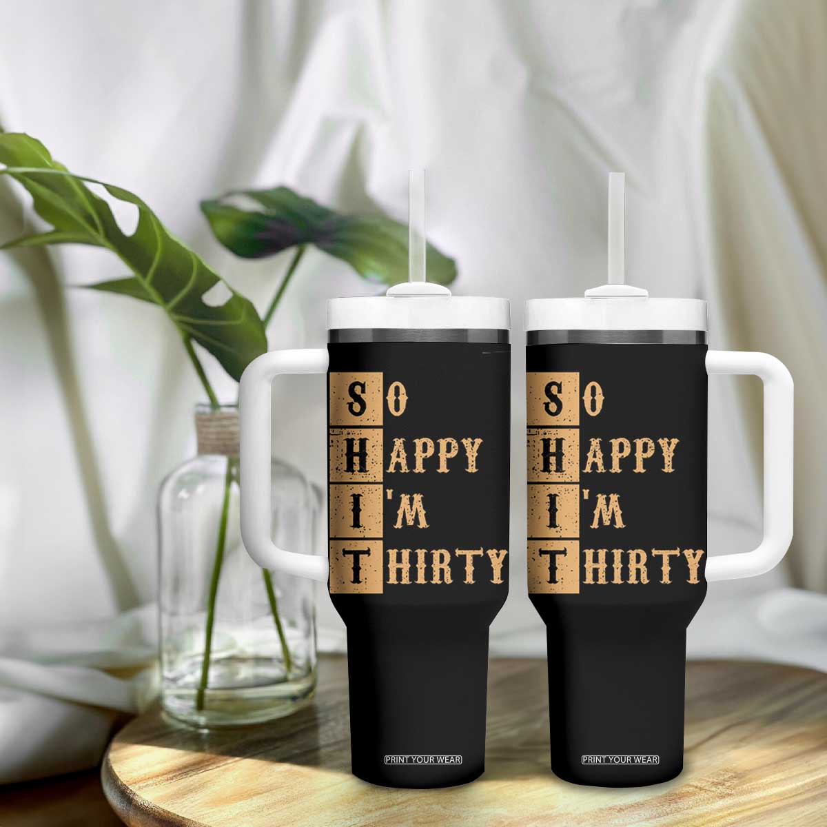 Funny 30th Birthday Gifts Tumbler With Handle So Happy Im Thirty 1996 30 Year Olds TB10 Print Your Wear