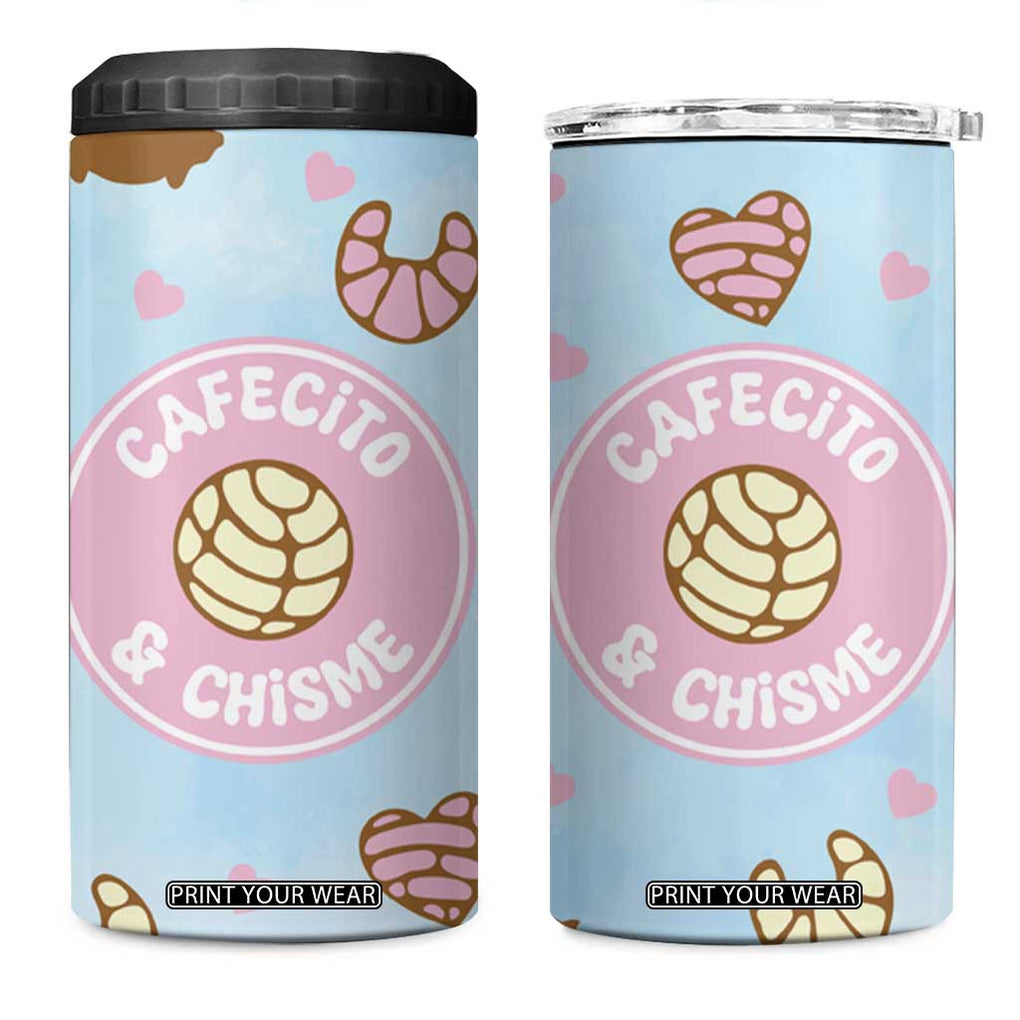 Cafecito & Chisme 4 in 1 Can Cooler Tumbler Concha Pun Gift Mexican Themed Gifts in Spanish TB10 One Size: 16 oz Blue Print Your Wear