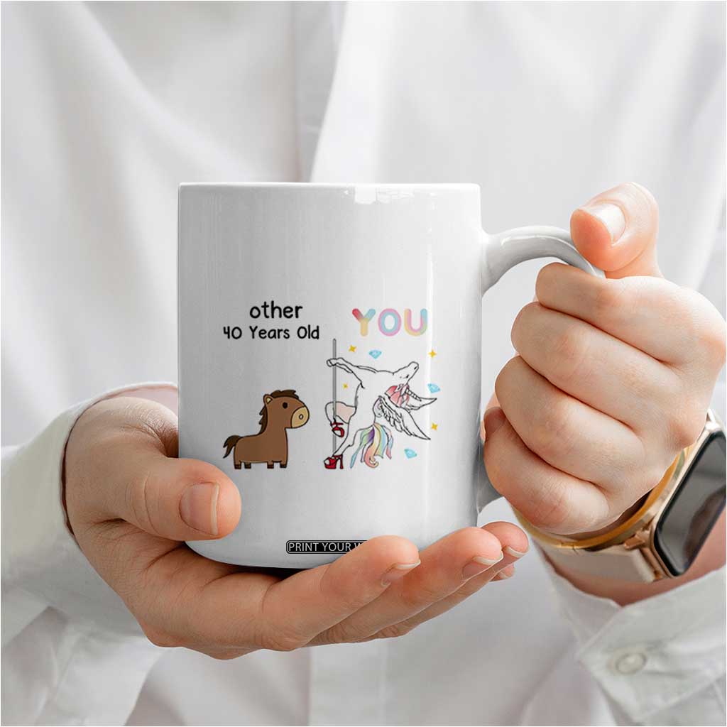 40th Birthday Coffee Mug Funny Dancing Unicorn 1986 Other 40 Year Olds TB10 Print Your Wear
