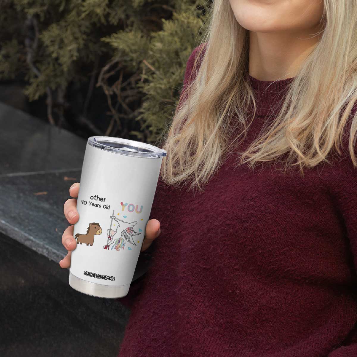 40th Birthday Tumbler Cup Funny Dancing Unicorn 1986 Other 40 Year Olds TB10 Print Your Wear