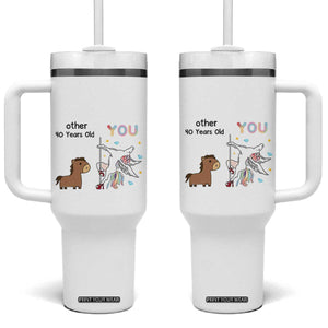 40th Birthday Tumbler With Handle Funny Dancing Unicorn 1986 Other 40 Year Olds TB10 One Size: 40 oz White Print Your Wear