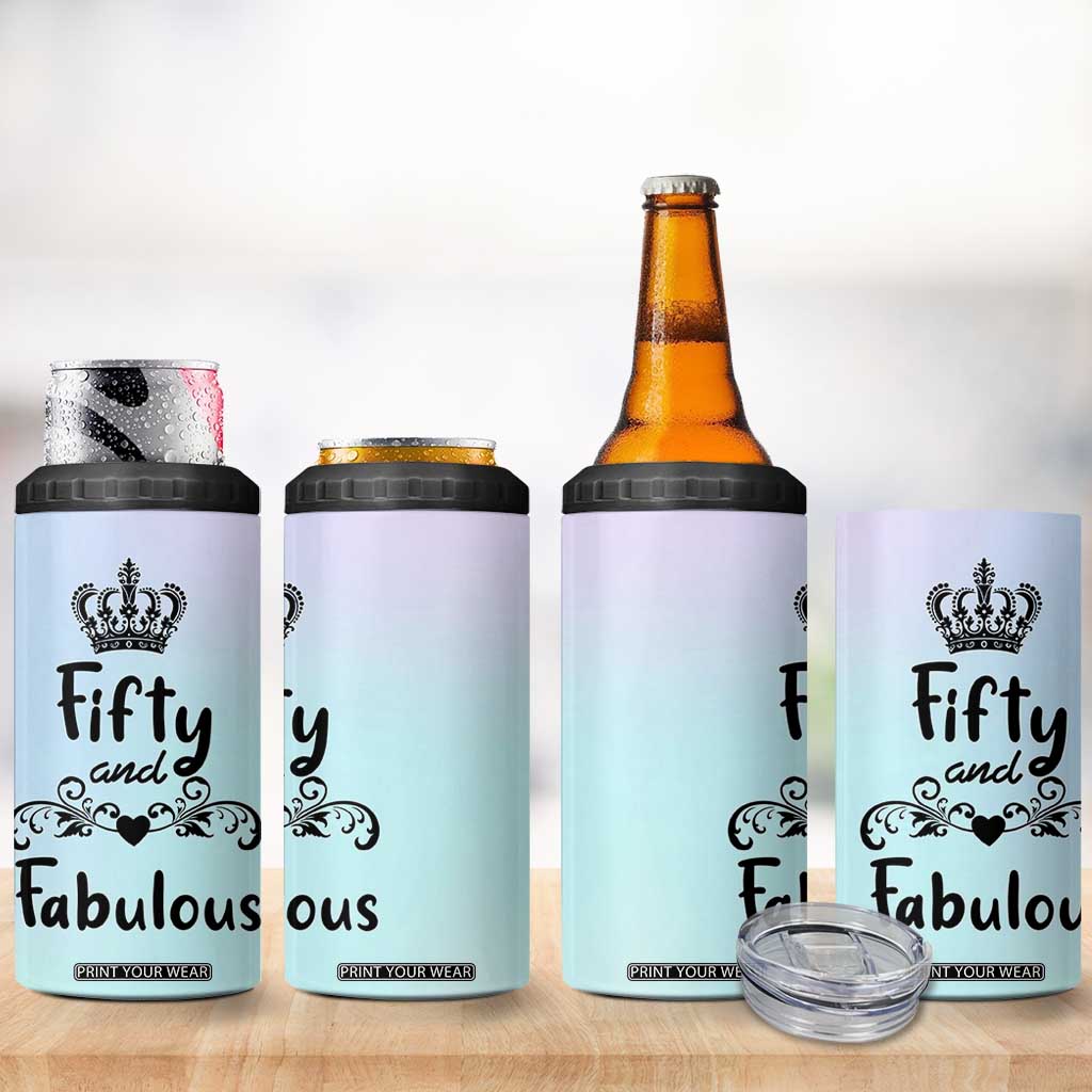 50th Birthday Gifts For Women 4 in 1 Can Cooler Tumbler 1976 Turning 50 Year Old Gift For Her Mom Wife Friends TB10 Print Your Wear