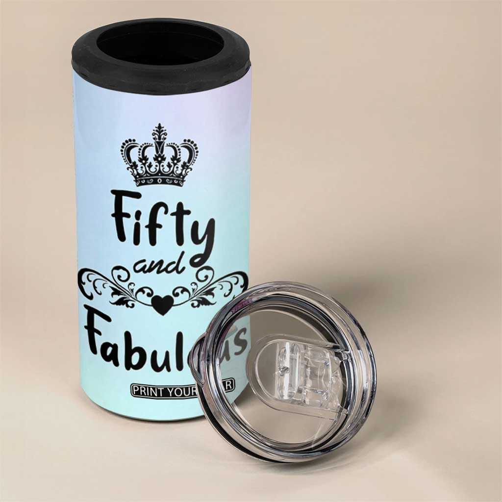 50th Birthday Gifts For Women 4 in 1 Can Cooler Tumbler 1976 Turning 50 Year Old Gift For Her Mom Wife Friends