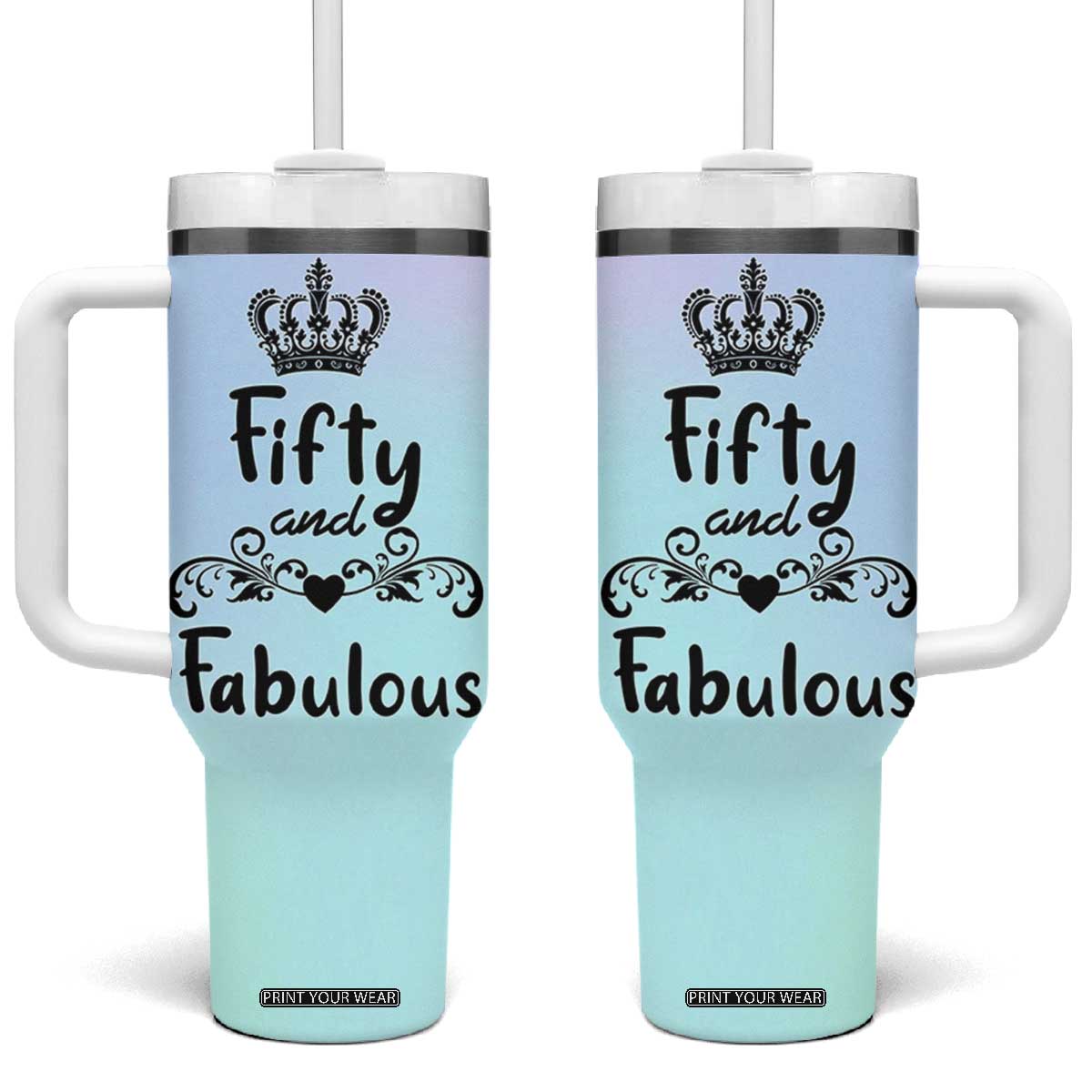 50th Birthday Gifts For Women Tumbler With Handle 1976 Turning 50 Year Old Gift For Her Mom Wife Friends TB10 One Size: 40 oz Opaline Print Your Wear