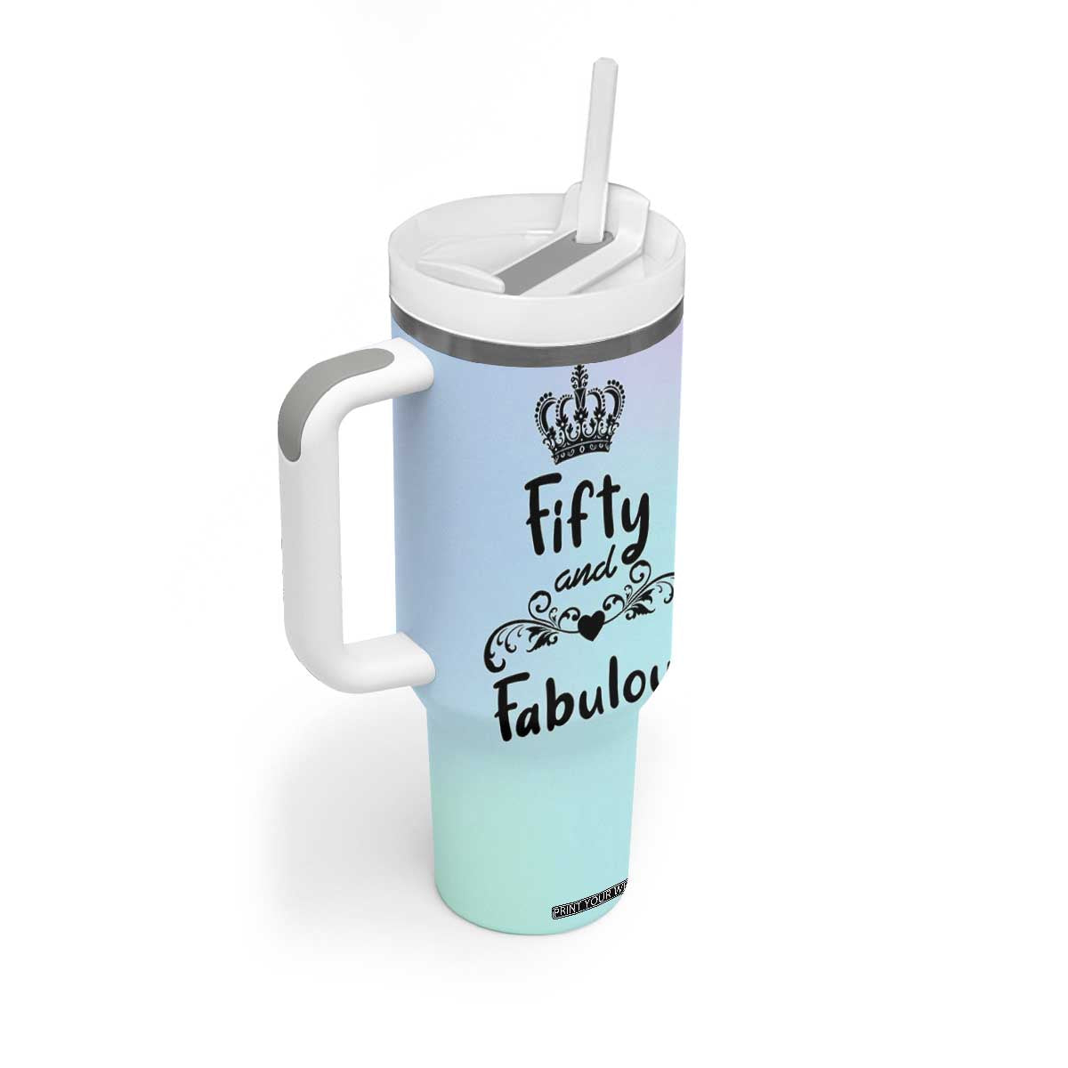 50th Birthday Gifts For Women Tumbler With Handle 1976 Turning 50 Year Old Gift For Her Mom Wife Friends TB10 Print Your Wear