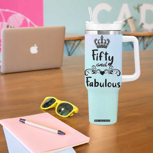 50th Birthday Gifts For Women Tumbler With Handle 1976 Turning 50 Year Old Gift For Her Mom Wife Friends TB10 Print Your Wear