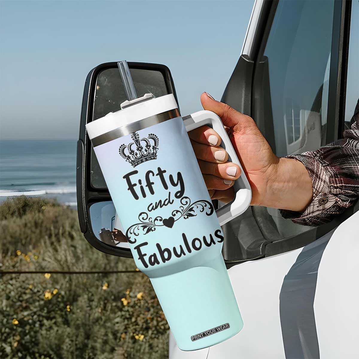 50th Birthday Gifts For Women Tumbler With Handle 1976 Turning 50 Year Old Gift For Her Mom Wife Friends TB10 Print Your Wear