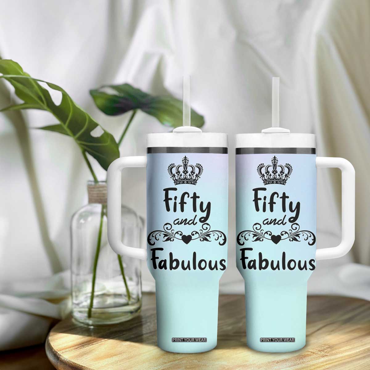 50th Birthday Gifts For Women Tumbler With Handle 1976 Turning 50 Year Old Gift For Her Mom Wife Friends TB10 Print Your Wear