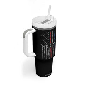 Trump Vance 2024 Election Tumbler With Handle Outlaw and Hillbilly Pro 45 Cow Skull Rodeo Western USA Flag TB10 Print Your Wear