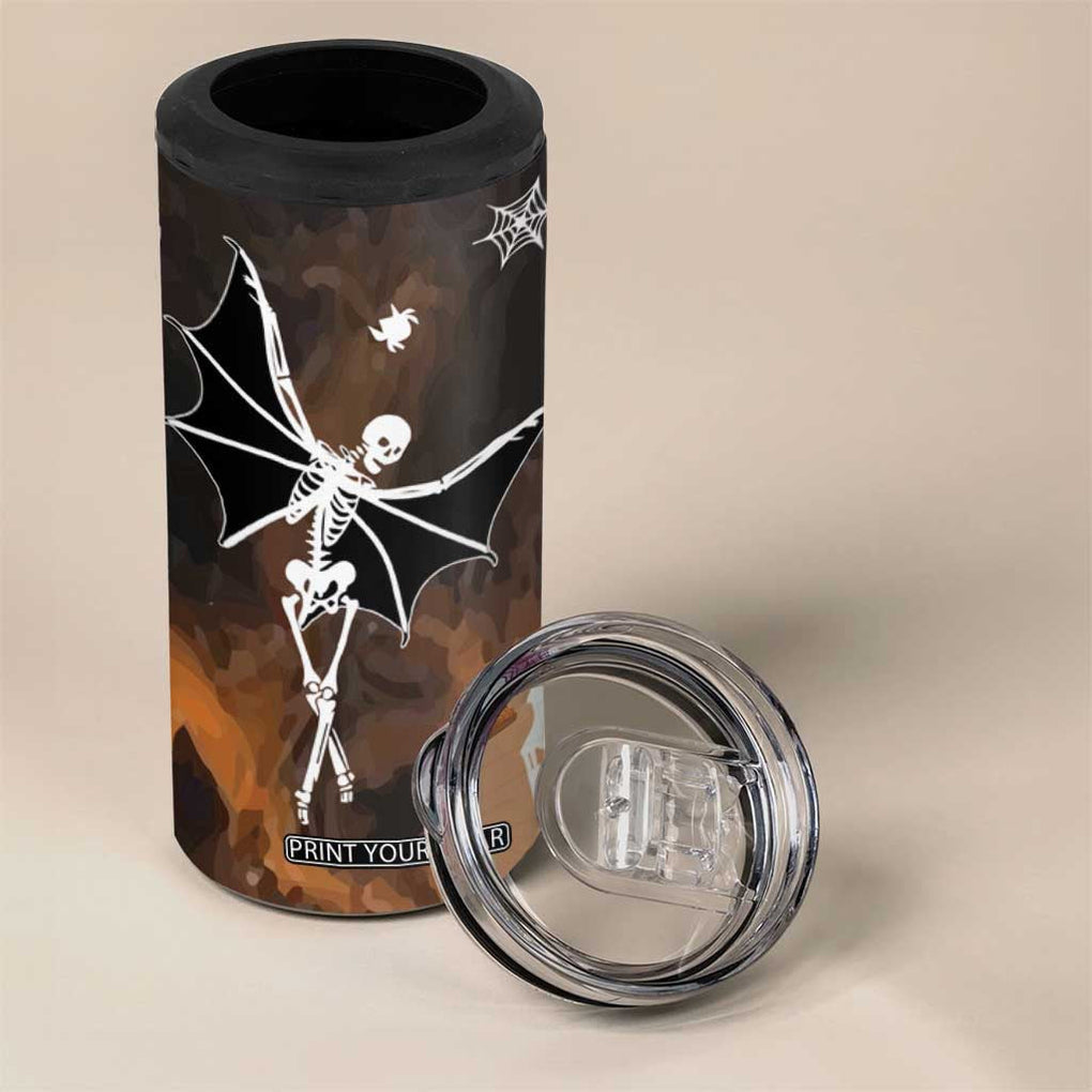 Ballerina Dancing Skeleton 4 in 1 Can Cooler Tumbler I Like Spooky Things & The Word Fuck Ballet Dance Bat Wings Funny Halloween Gifts TB10 Print Your Wear