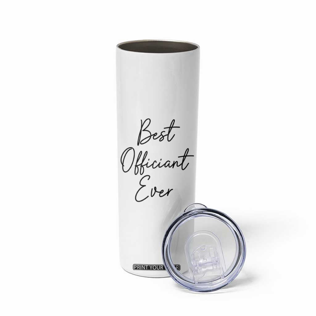 Personalized Wedding Officiant Skinny Tumbler Custom Name And Date Funny Wedding Registry Gift From Couple TB10 Print Your Wear