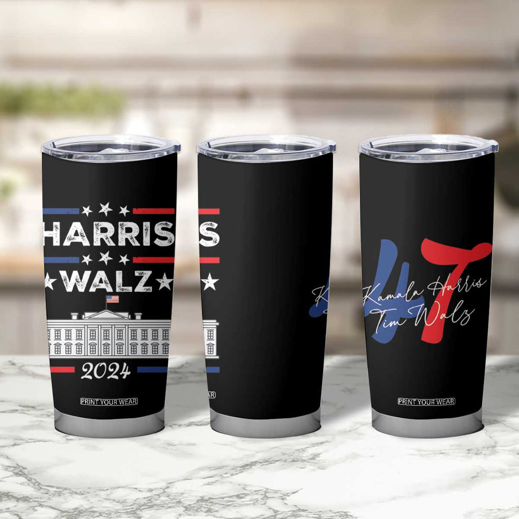 Harris Walz 2024 Election Tumbler Cup A Woman's Place Is In The White House 47th President Vote Blue Kamala TB10 Print Your Wear