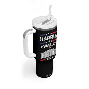 Harris Walz 2024 Election Tumbler With Handle A Woman's Place Is In The White House 47th President Vote Blue Kamala TB10 Print Your Wear