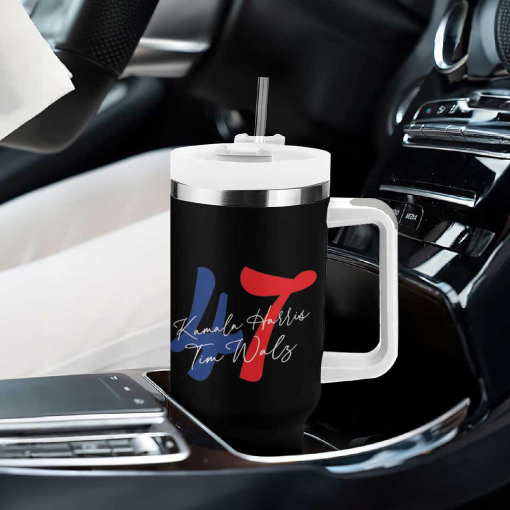 Harris Walz 2024 Election Tumbler With Handle A Woman's Place Is In The White House 47th President Vote Blue Kamala TB10 Print Your Wear