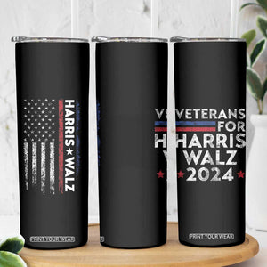 Kamala Harris Tim Walz 2024 Election Skinny Tumbler Veterans For Harris Walz Grandpa Dad Gifts American Flag TB10 Print Your Wear