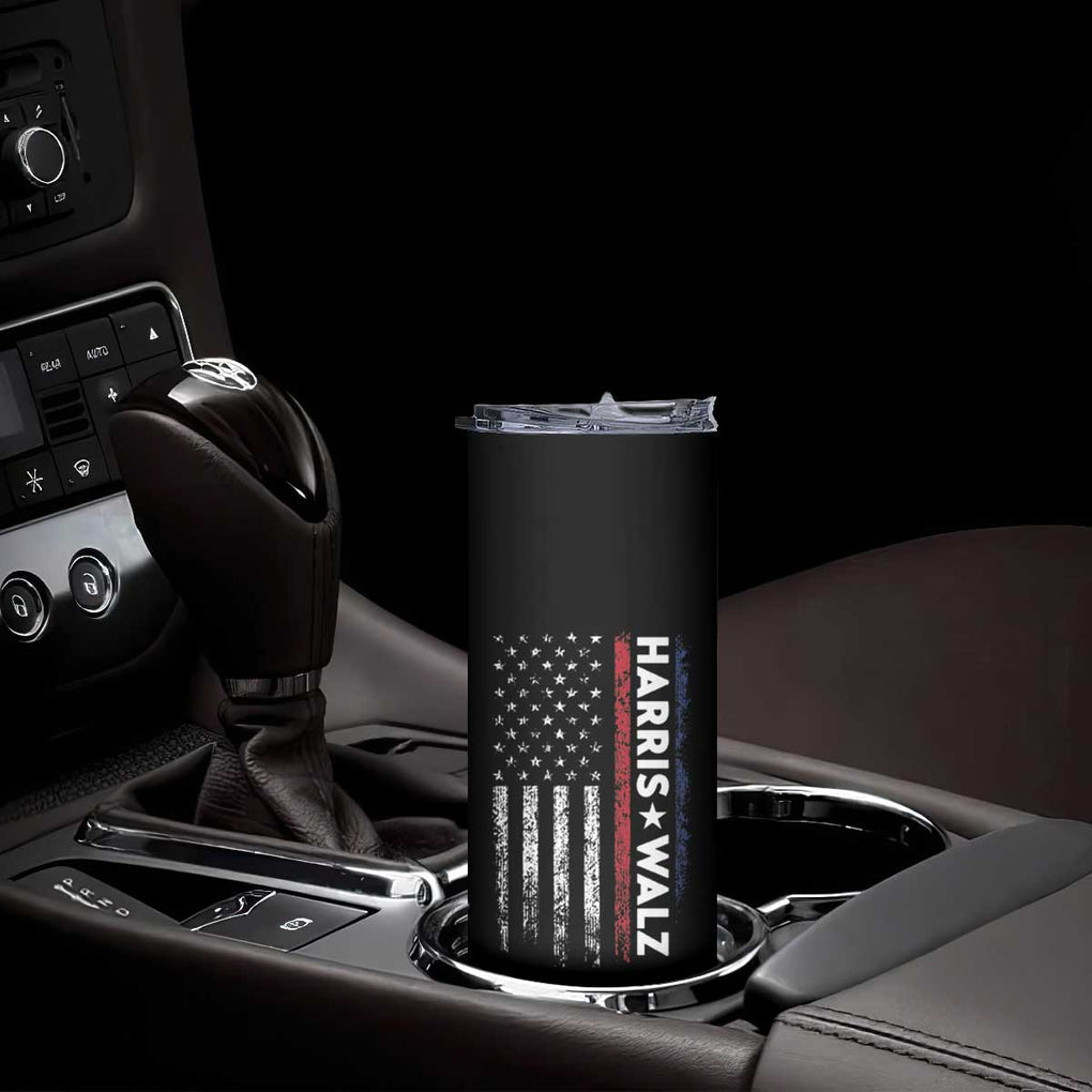 Kamala Harris Tim Walz 2024 Election Skinny Tumbler Veterans For Harris Walz Grandpa Dad Gifts American Flag TB10 Print Your Wear
