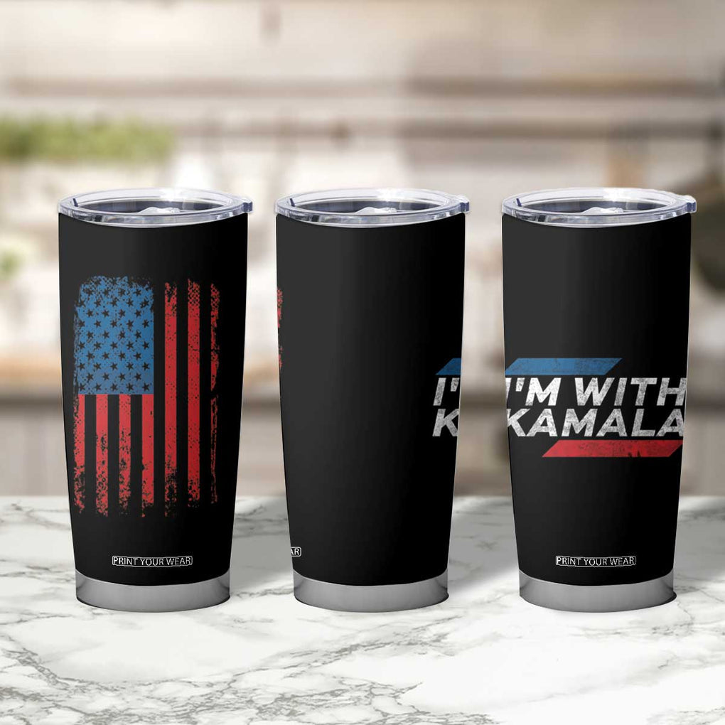 Harris 2024 Election Tumbler Cup I'm With Kamala First Female President American Flag TB10 Print Your Wear