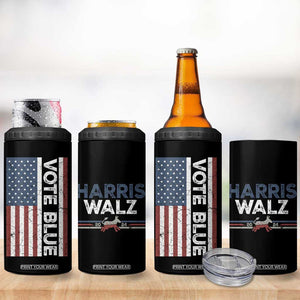 Kamala Harris Tim Walz 2024 Election 4 in 1 Can Cooler Tumbler for President American Flag TB10 Print Your Wear