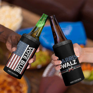 Kamala Harris Tim Walz 2024 Election 4 in 1 Can Cooler Tumbler for President American Flag TB10 Print Your Wear