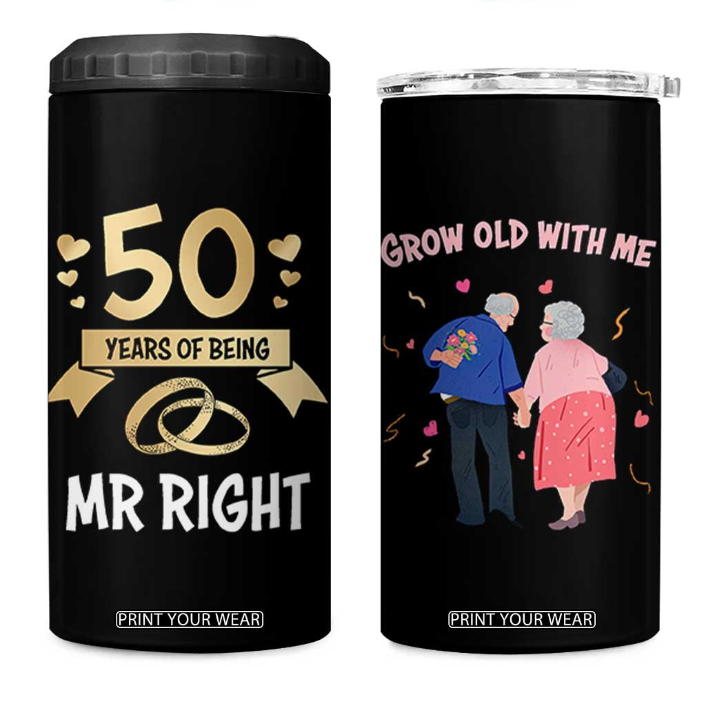 50th Wedding Anniversary For Couples 4 in 1 Can Cooler Tumbler 50 Years Of Being Mr Right Parents Golden Anniversary Gifts