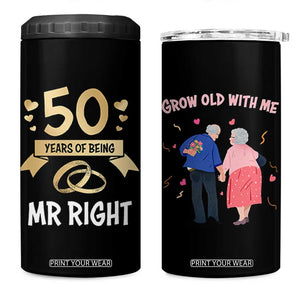 50th Wedding Anniversary For Couples 4 in 1 Can Cooler Tumbler 50 Years Of Being Mr Right Parents Golden Anniversary Gifts TB10 One Size: 16 oz Black Print Your Wear