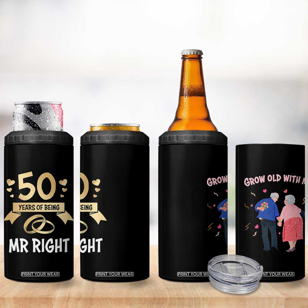 50th Wedding Anniversary For Couples 4 in 1 Can Cooler Tumbler 50 Years Of Being Mr Right Parents Golden Anniversary Gifts TB10 Print Your Wear