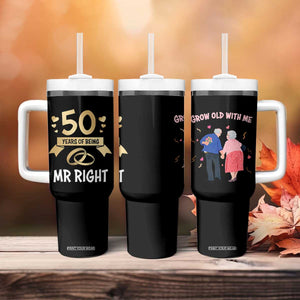 50th Wedding Anniversary For Couples Tumbler With Handle 50 Years Of Being Mr Right Parents Golden Anniversary Gifts TB10 Print Your Wear