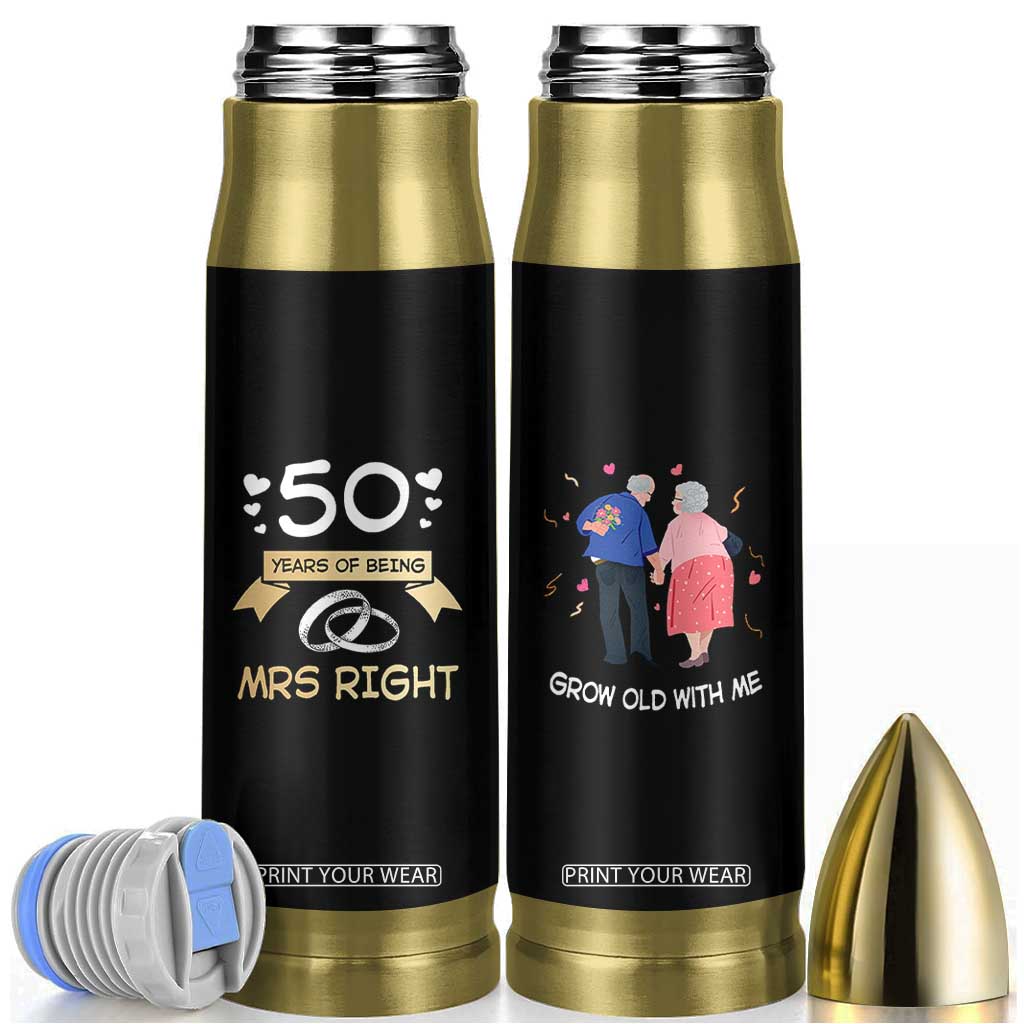 50th Wedding Anniversary For Couples Bullet Tumbler 50 Years Of Being Mrs Always Right Parents Golden Anniversary Gifts TB10 Black Print Your Wear