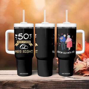 50th Wedding Anniversary For Couples Tumbler With Handle 50 Years Of Being Mrs Always Right Parents Golden Anniversary Gifts TB10 Print Your Wear