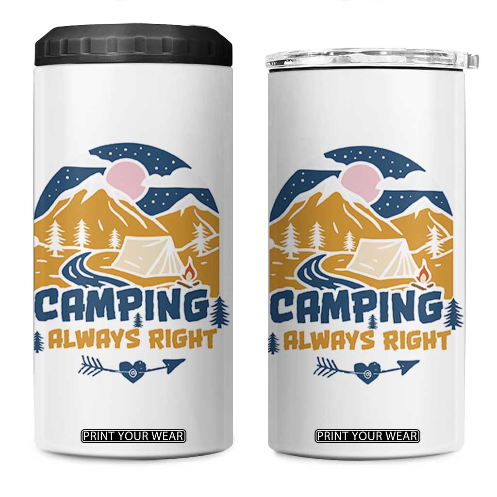 Camping Gifts 4 in 1 Can Cooler Tumbler Outdoor Camping Mountain Nature Hiking Camp Lover Gift TB10 One Size: 16 oz White Print Your Wear