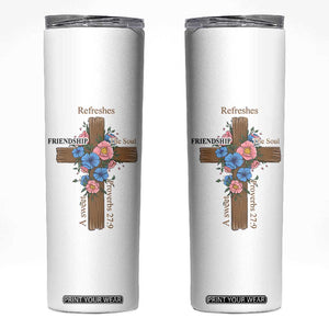 Friendship Gifts for Women Skinny Tumbler A Sweet Friendship Refreshes The Soul Christian Gift TB10 Black Print Your Wear
