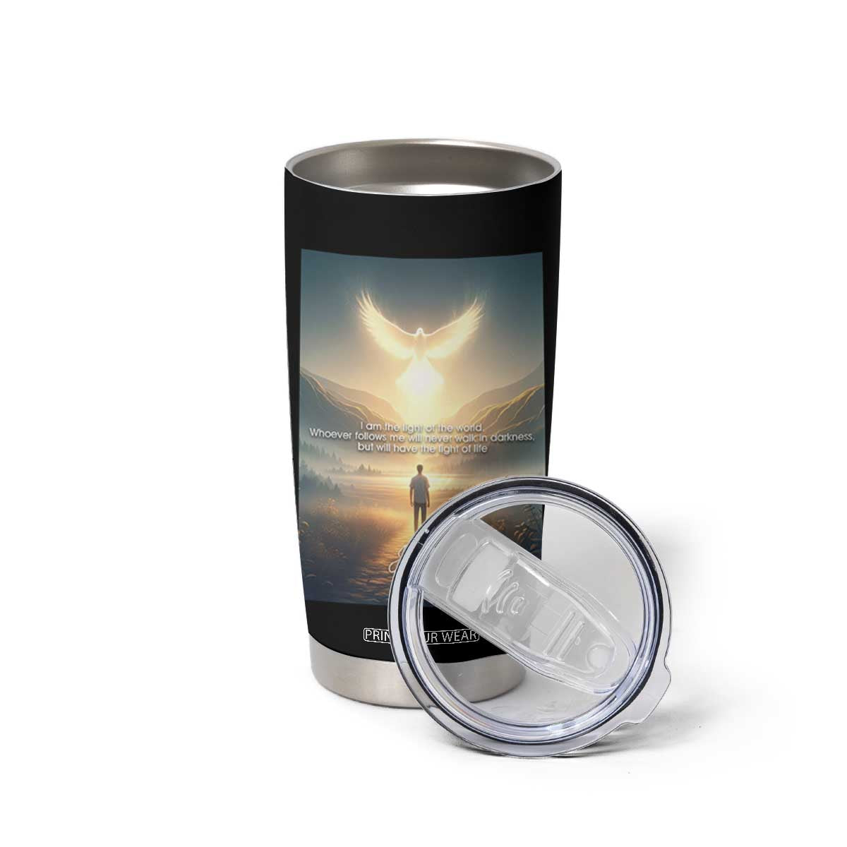 Christian Gifts Tumbler Cup I Am The Light of The World Bible Verse John 8:12 TB10 Print Your Wear