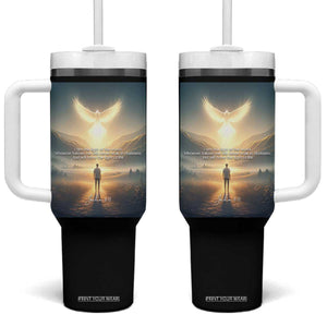 Christian Gifts Tumbler With Handle I Am The Light of The World Bible Verse John 8:12 TB10 One Size: 40 oz Black Print Your Wear