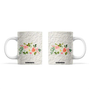 Abundant Blooms Coffee Mug Soft Pink Rose Bouquet Garden Aesthetic Elegant Floral TB10 Cream Print Your Wear