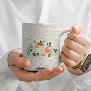 Abundant Blooms Coffee Mug Soft Pink Rose Bouquet Garden Aesthetic Elegant Floral TB10 Print Your Wear