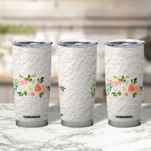 Abundant Blooms Tumbler Cup Soft Pink Rose Bouquet Garden Aesthetic Elegant Floral TB10 Print Your Wear