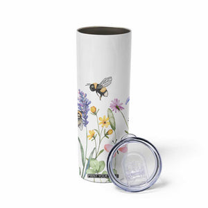 Vintage Spring Wildflower Skinny Tumbler Bees Butterflies Floral Meadow TB10 Print Your Wear