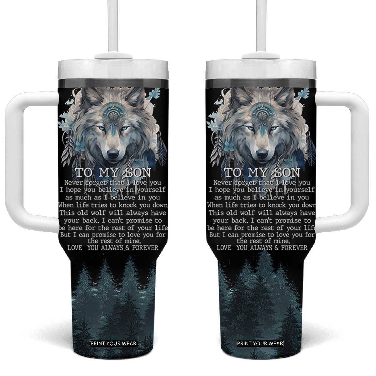 To My Son I Love You Tumbler With Handle Graduation Christmas Birthday Gifts For Grown Son From Mom Dad TB10 One Size: 40 oz Black Print Your Wear