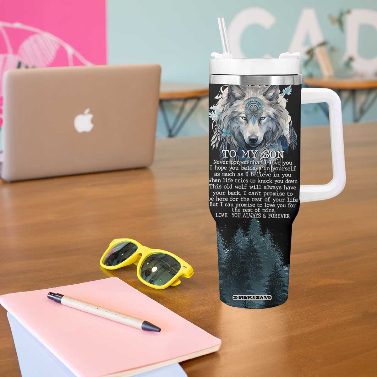 To My Son I Love You Tumbler With Handle Graduation Christmas Birthday Gifts For Grown Son From Mom Dad TB10 Print Your Wear