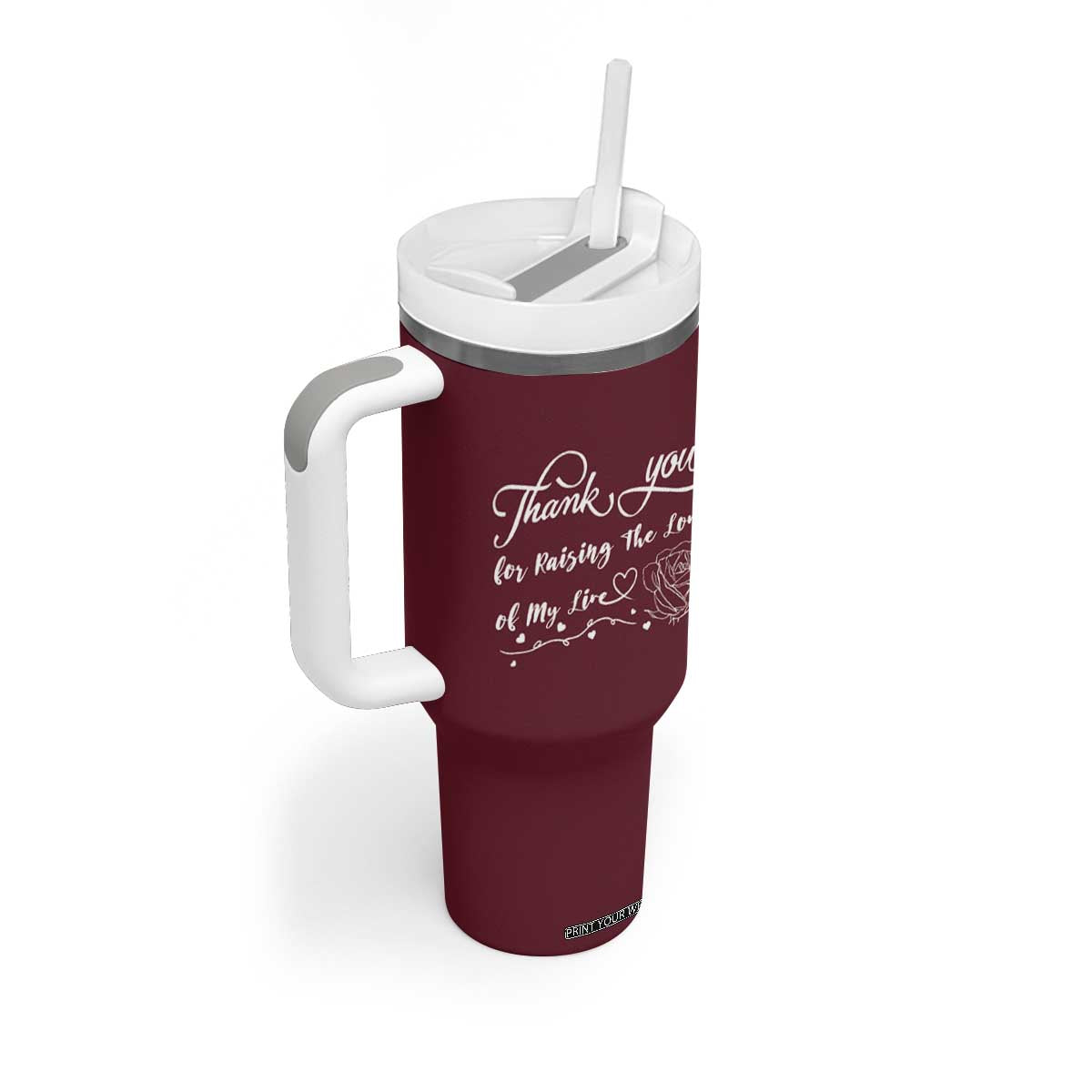 Mother-In-Law Gifts Tumbler With Handle Thank You For Rasing The Man Of My Life TB10 Print Your Wear