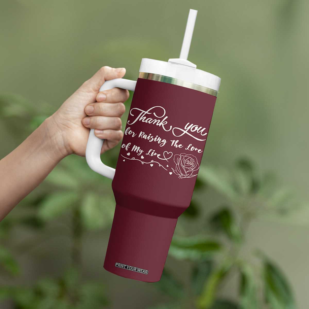 Mother-In-Law Gifts Tumbler With Handle Thank You For Rasing The Man Of My Life TB10 Print Your Wear