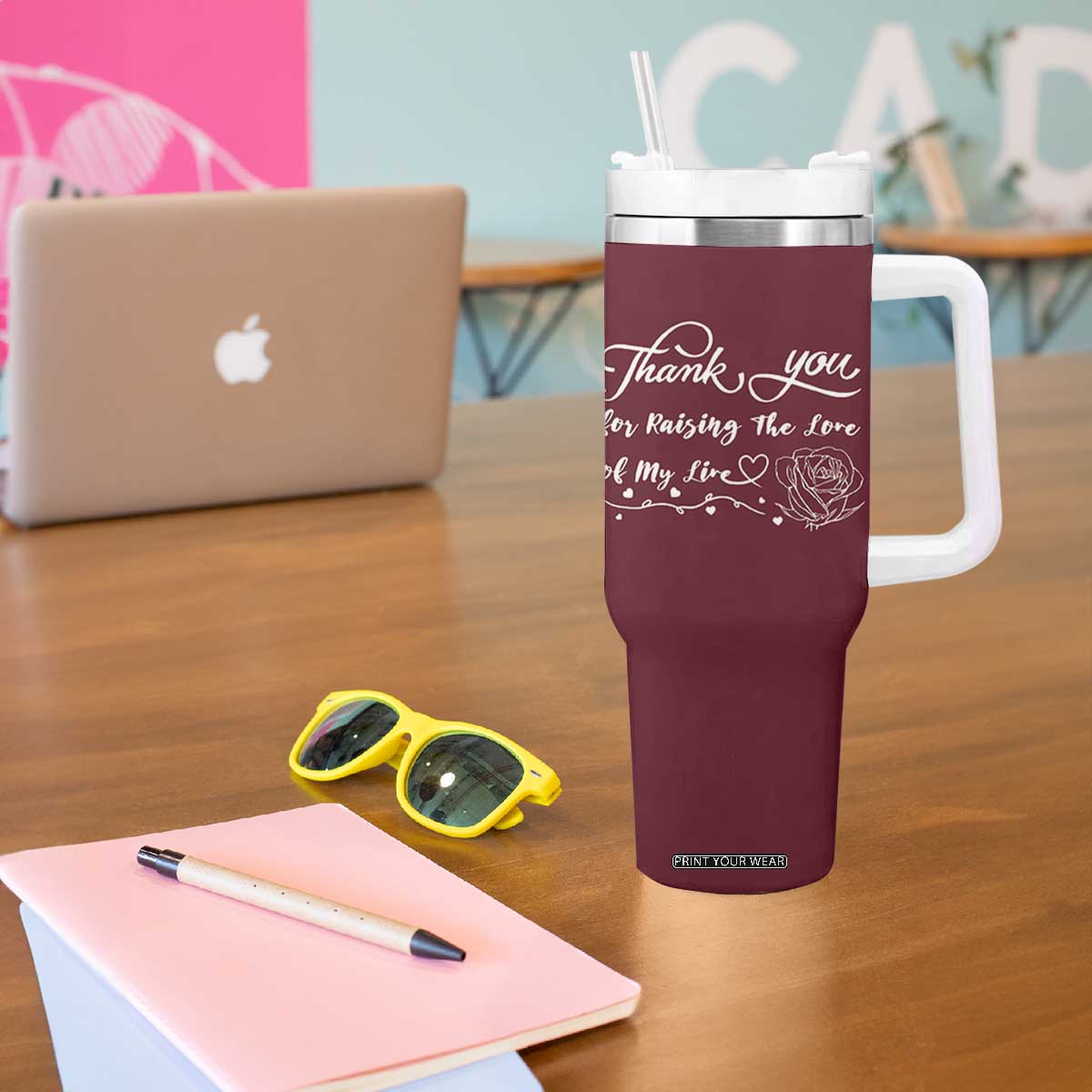 Mother-In-Law Gifts Tumbler With Handle Thank You For Rasing The Man Of My Life TB10 Print Your Wear