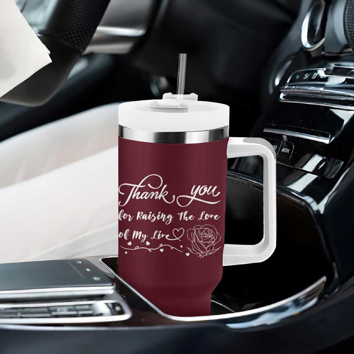 Mother-In-Law Gifts Tumbler With Handle Thank You For Rasing The Man Of My Life TB10 Print Your Wear