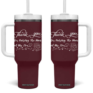 Mother-In-Law Gifts Tumbler With Handle Thank You For Rasing The Love Of My Life TB10 One Size: 40 oz Maroon Print Your Wear