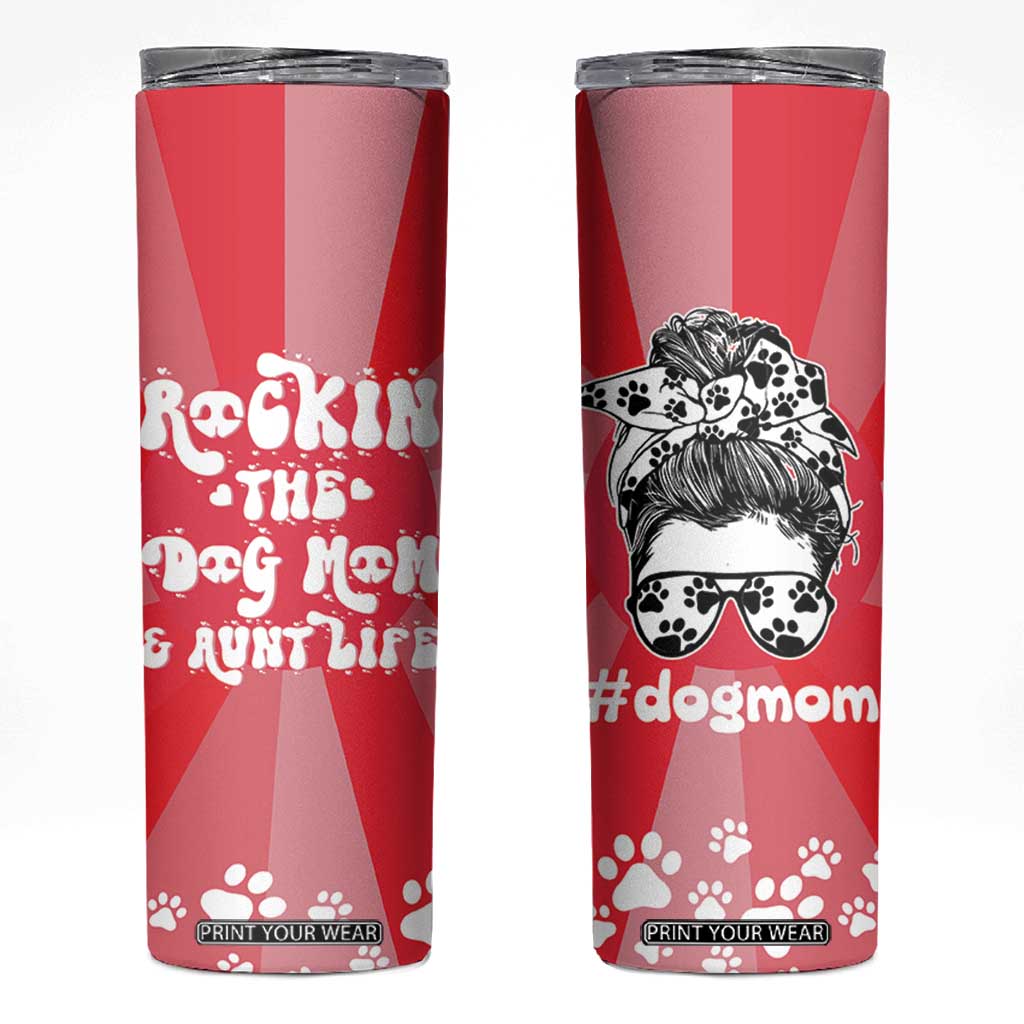 Aunt Gifts Skinny Tumbler Dog Mom Auntie Gifts From Niece Nephew TB10 Red Print Your Wear