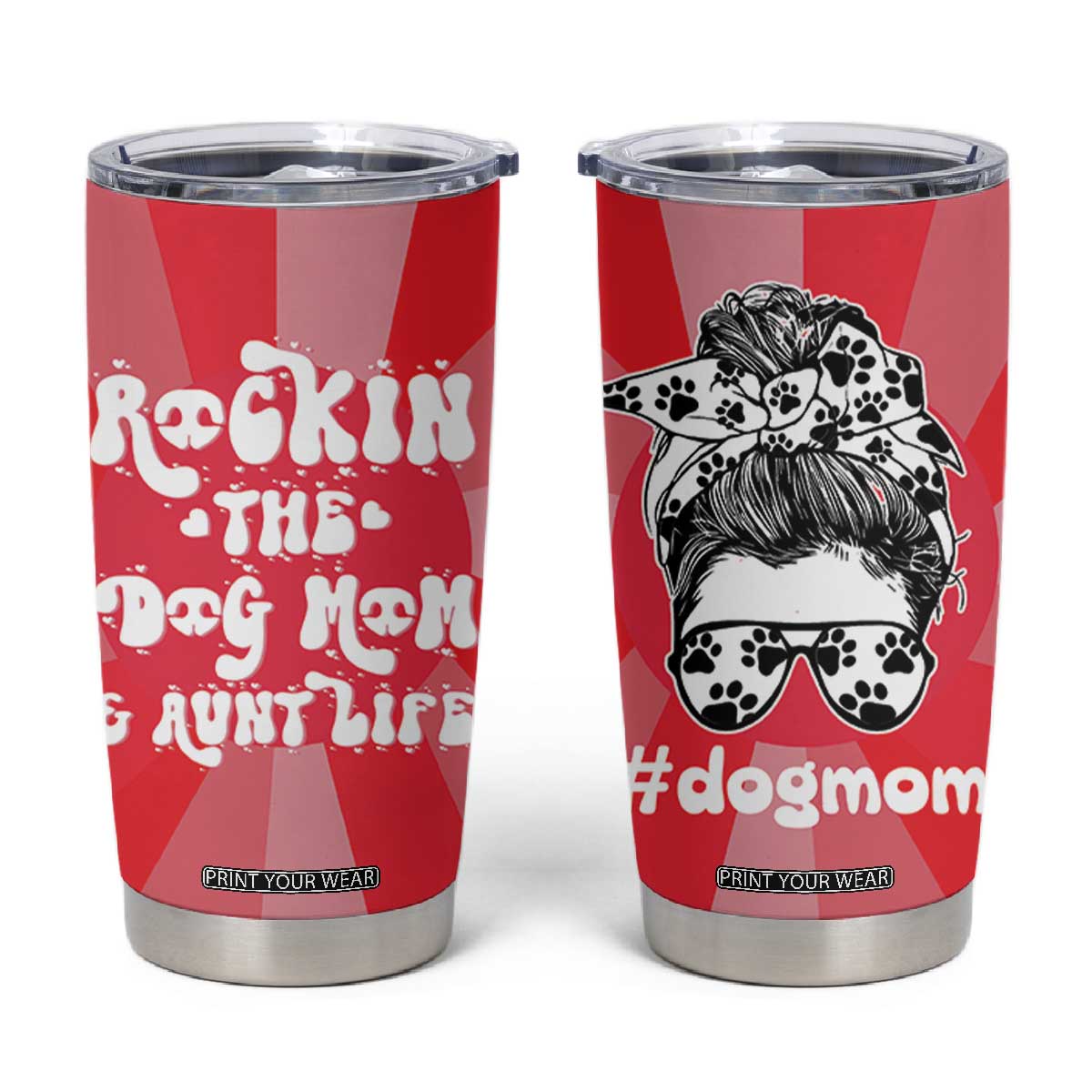 Aunt Gifts Tumbler Cup Dog Mom Auntie Gifts From Niece Nephew TB10 Red Print Your Wear