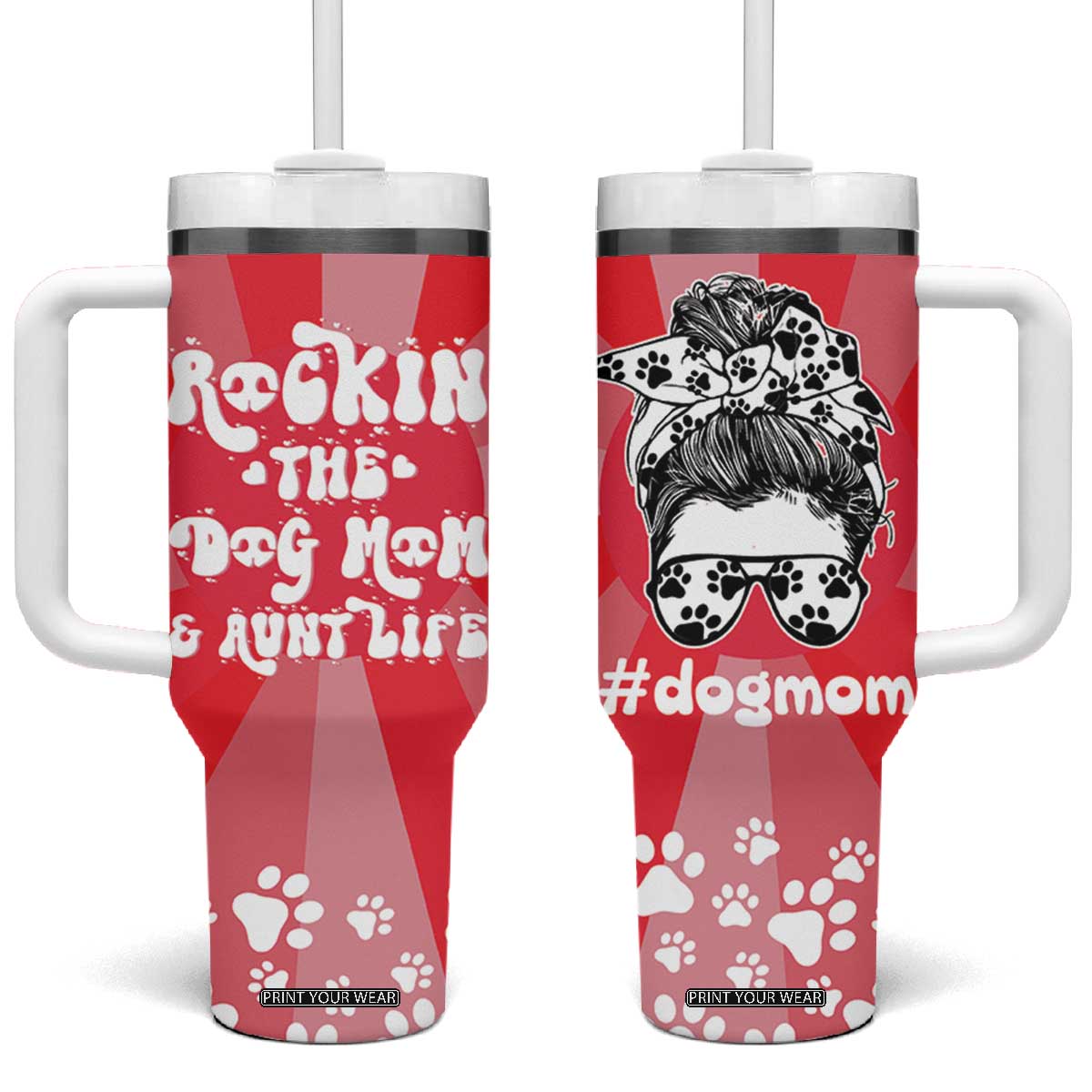 Aunt Gifts Tumbler With Handle Dog Mom Auntie Gifts From Niece Nephew TB10 One Size: 40 oz Red Print Your Wear
